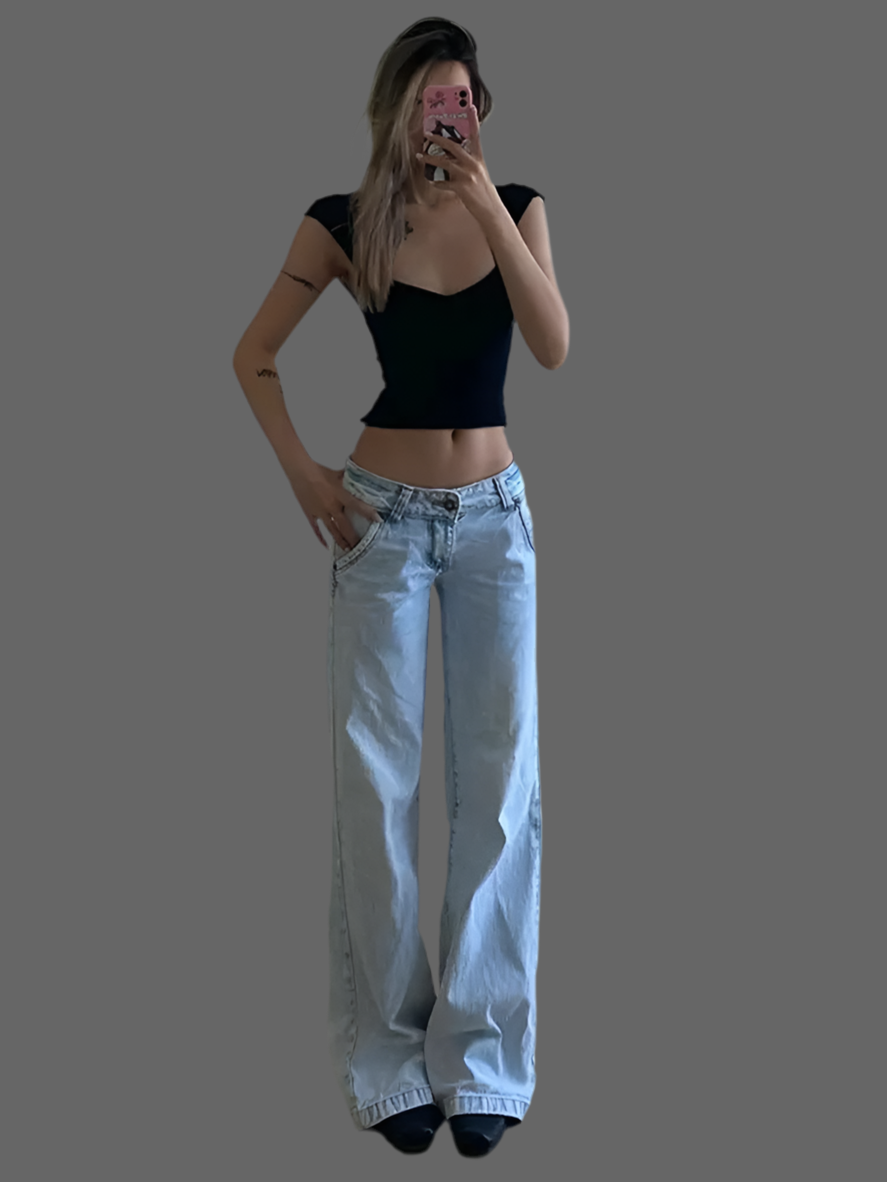 Low waist flare jeans