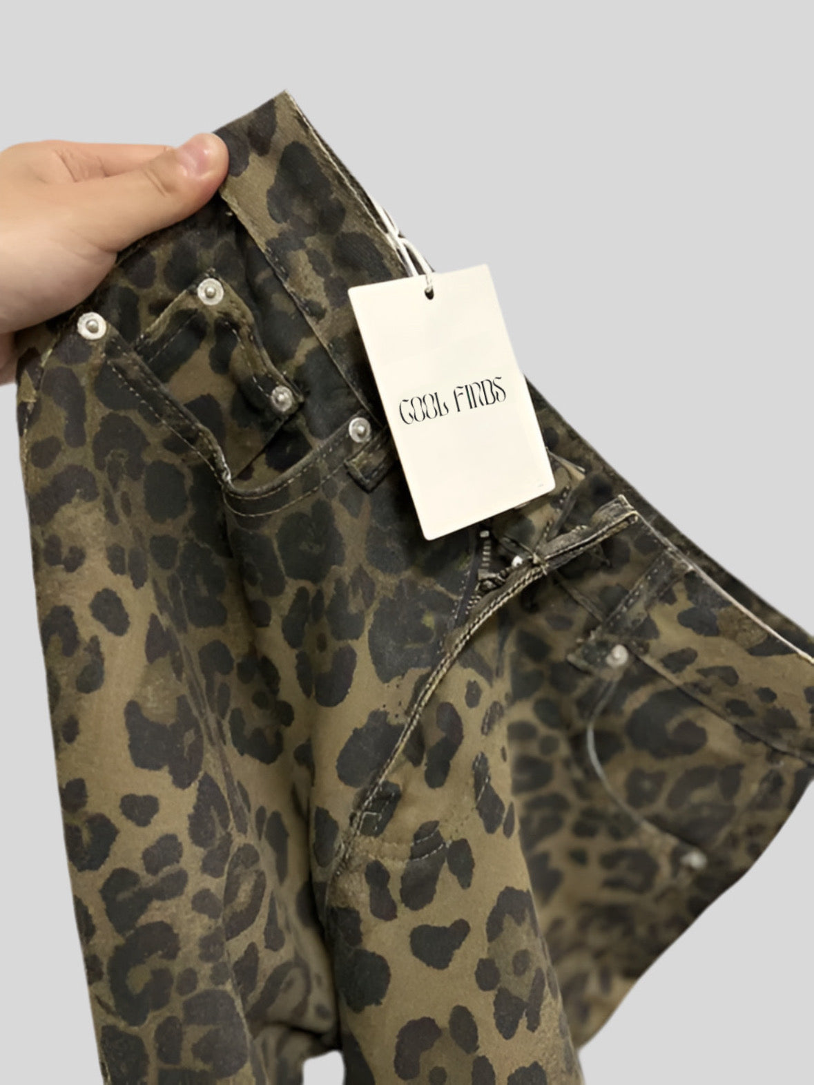 Leopard baggy jeans 